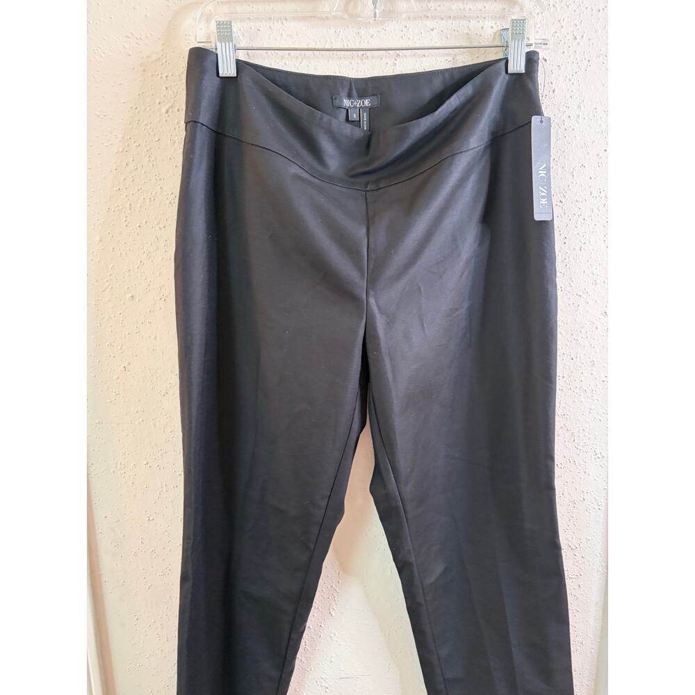 NWT NIC+ZOE Black Slack Straight Leg Sz 8